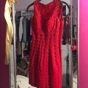 Sherri Hill Red Mini Bandage Dress